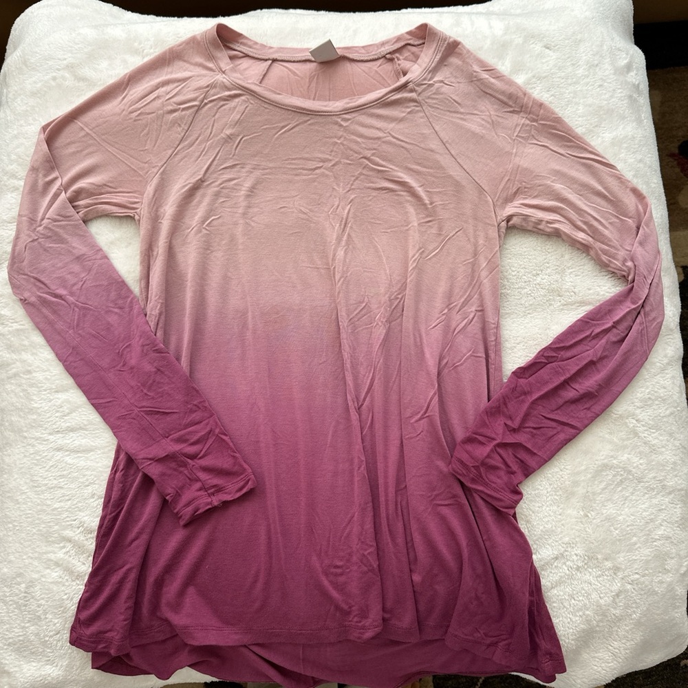 Ombré Pink Long Sleeve Top